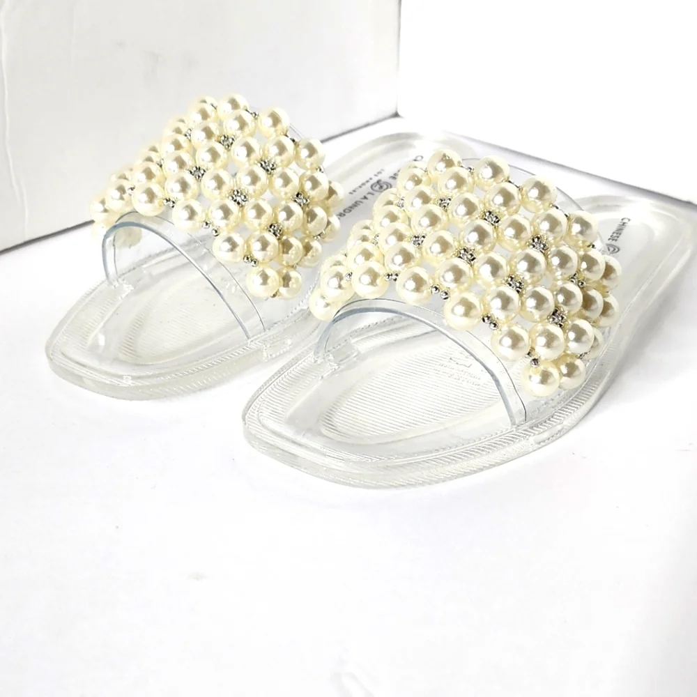 Chinese Laundry Women's Clear Jelly Bryer Slide Sandal Size 7